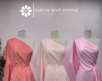 Pink Smooth Bridal Satin by the Yard Dull Satin Bridal Dress Matte Satin for Gowns Satin Peau De Soie Duchess Satin Non Shinny Satin Fabric