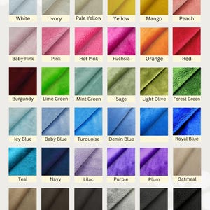 Multiple Color Minky Premium Quality Fabric Wide Width Material Soft Plush Construction Project Supply Essential Baby Blanket Making Resource Professional Grade Details One Sided Design Three Millimeter Pile Height Craft Room Supply
