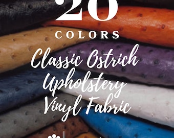 Ostrich Leather Fabric Upholstery Material Synthetic Textured Vinyl Dotted Pattern Leatherette Craft Supply Furniture Covering Thick Faux