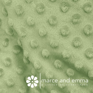 Sage Dot Minky Fabric by the Yard Smooth Minkie Fabric for Baby Blanket Dimple Soft Fur Minky for Crafts Stuffed Toy Minky Polkadot Fabric