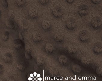 Dark Brown Dot Minky Fabric by the Yard Smooth Minkie Fabric for Baby Blanket Dimple Soft Fur Minky for Crafts Stuffed Toy Polkadot Fabric