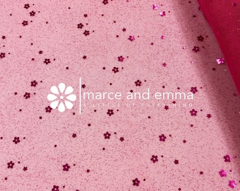 Fuchsia Glitter Tulle Fabric Yard Mesh Material Costume Making Dance Recital Tutu Supplies Wedding Veil Net Yardage Sparkle Shimmer Textile