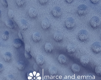 Peri Blue Dot Minky Fabric by the Yard Smooth Minkie Fabric for Baby Blanket Dimple Soft Fur Minky for Crafts Stuffed Toy Polkadot Fabric
