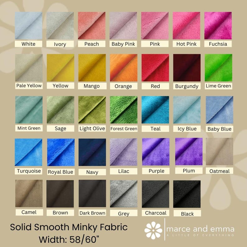 Minky Fabric by the Yard Smooth Minkie Fabric for Baby Blanket