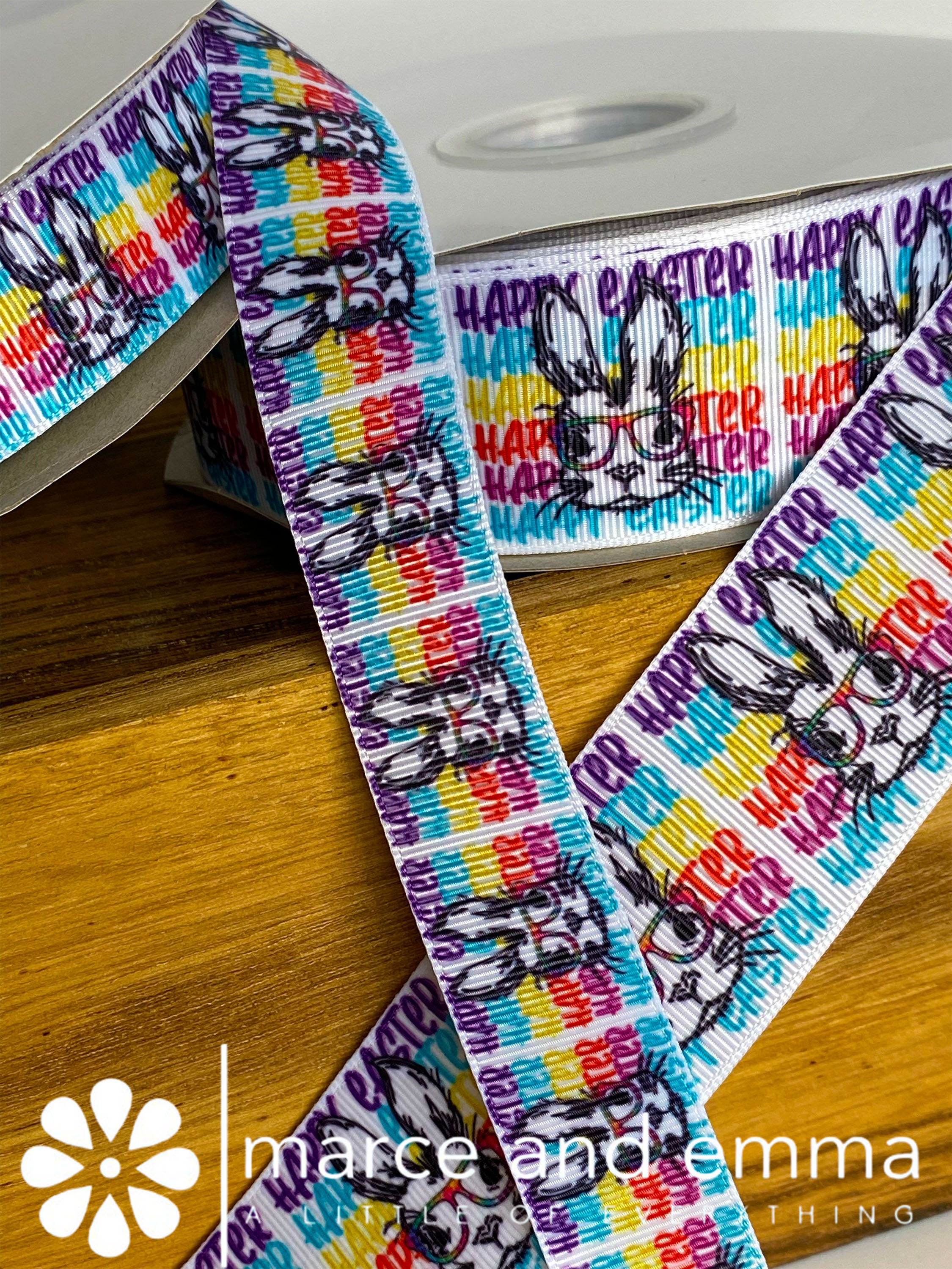 5 Yards Bunny Easter Ribbon Rabbit Ribbon Spring Bow Ribbon Wreath Bow ...