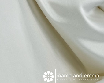 Ivory Smooth Bridal Satin by the Yard Dull Satin Bridal Dress Matte Satin for Gowns Satin Peau De Soie Duchess Satin Non Shinny Satin Fabric