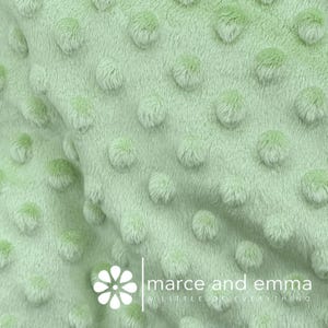 Light Sage Dot Minky Fabric by the Yard Smooth Minkie Fabric for Baby Blanket Dimple Soft Fur Minky for Crafts Stuffed Toy Polkadot Fabric