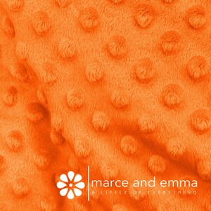 Orange Dot Minky Fabric by the Yard Smooth Minkie Fabric for Baby Blanket Dimple Soft Fur Minky for Crafts Stuffed Toy Minky Polkadot Fabric