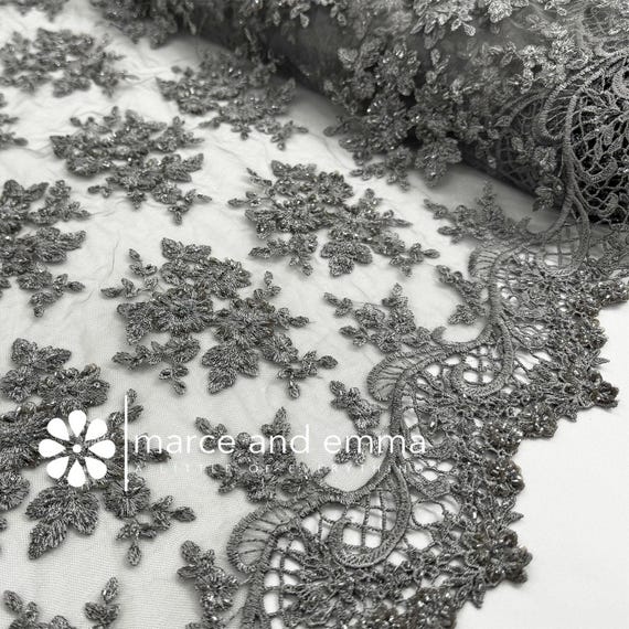 Grey Embroidered Lace Fabric by Yard Silver Floral Sequin Wedding Fabric Beaded Tulle Fabric Bridal Lace Prom Dress Designer Couture Fashion - Etsy Grey Embroidered Lace Fabric by Yard Silver Floral Sequin Wedding Fabric Beaded Tulle Fabric Bridal Lace Prom Dress Designer Couture Fashion - Etsy