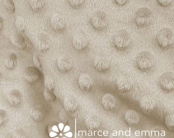 Light Taupe Dot Minky Fabric by the Yard Smooth Minkie Fabric for Baby Blanket Dimple Soft Fur Minky for Crafts Stuffed Toy Polkadot Fabric