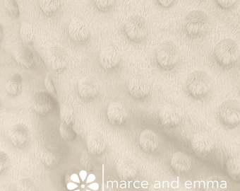Ivory Dot Minky Fabric by the Yard Smooth Minkie Fabric for Baby Blanket Dimple Soft Fur Minky for Crafts Stuffed Toy Minky Polkadot Fabric