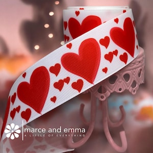 Rood hart lint DIY ambachten Decoratief grosgrain 1 inch 1,5 inch 5 Yard Roll Jubileum Valentijnsdag bruiloft lint voor koppels Romantisch