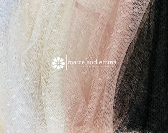 Swiss Dot Point D’Spirit Netting Dotted Tulle Veil Fabric for Fichu Polka Dot Net by the Yard Bridal Dot Net for Millinery Soft Dot Tulle