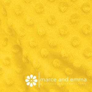 Canary Yellow Dot Minky Fabric by the Yard Smooth Minkie Fabric for Baby Blanket Dimple Soft Fur Minky for Craft Stuffed Toy Polkadot Fabric