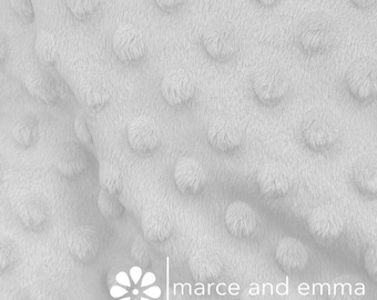 White Dot Minky Fabric by the Yard Smooth Minkie Fabric for Baby Blanket Dimple Soft Fur Minky for Crafts Stuffed Toy Minky Polkadot Fabric