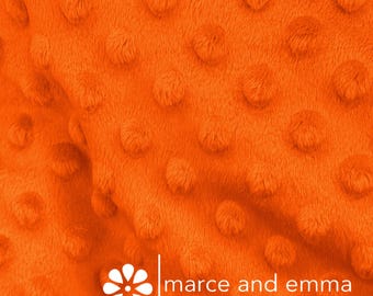 Dark Orange Dot Minky Fabric by the Yard Smooth Minkie Fabric for Baby Blanket Dimple Soft Fur Minky for Crafts Stuffed Toy Polkadot Fabric