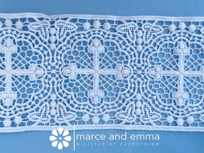Liturgical Lace Trim With Cross Catholic Altar Lace Décor Prayer Table