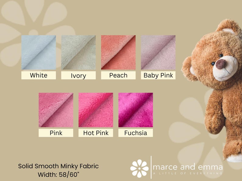 Soft Fur Minky for Crafts Stuffed Toy Minky Fabric Handmade Blanket Fabric