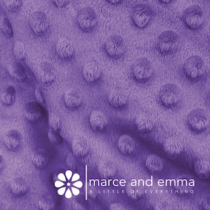 Purple Dot Minky Fabric by the Yard Smooth Minkie Fabric for Baby Blanket Dimple Soft Fur Minky for Crafts Stuffed Toy Minky Polkadot Fabric