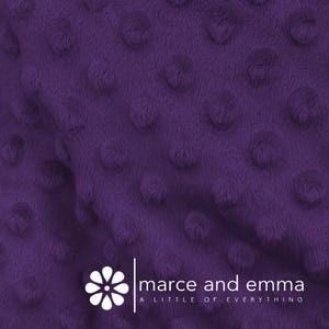 Dark Purple Dot Minky Fabric by the Yard Smooth Minkie Fabric for Baby Blanket Dimple Soft Fur Minky for Crafts Stuffed Toy Polkadot Fabric