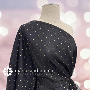 Black Polka Dot Tulle Fabric By The Yard Sheer Mesh With Flocked Dots for Sewing Crafts Dresses Bow Material Event Decor Fabric for Gowns