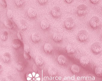 Pink Dot Minky Fabric by the Yard Smooth Minkie Fabric for Baby Blanket Dimple Soft Fur Minky for Crafts Stuffed Toy Minky Polkadot Fabric