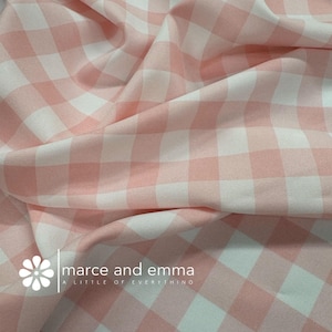 Pink Farmhouse Gingham Tablecloth Wide Width Picnic Blanket Country Style Kitchen Decor Checkered Pattern Home Accent Rustic Poly Poplin