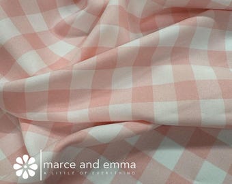 Pink Farmhouse Gingham Tablecloth Wide Width Picnic Blanket Country Style Kitchen Decor Checkered Pattern Home Accent Rustic Poly Poplin
