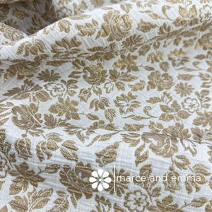 Gold Brocade Fabric By The Yard Dressmaking Fabric Embossed Floral Metallic Pattern for Costume Home Decor Designer Dress Material Jacquard