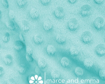Icy Blue Dot Minky Fabric by the Yard Smooth Minkie Fabric for Baby Blanket Dimple Soft Fur Minky for Crafts Stuffed Toy Polkadot Fabric