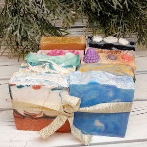 10 Unlabeled Organic Soap Bars. Overstock Variety Pack