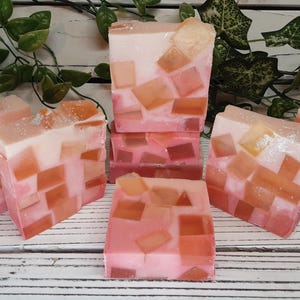 PINK LEMONADE soap bars.  Handmade coldprocessed soap Artisan soap. Handcrafted,  natural  soap.