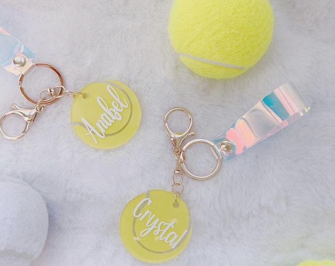 Personalized Tennis Acrylic Keychain for Tennis Team Gift for Bag Tag, Custom Tennis Gift