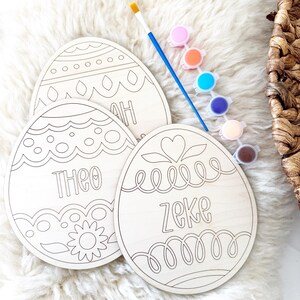 Personalized Easter Egg Paint Kit, Easter Craft Kit, DIY Easter Craft, Basket Stuffer, Gift for Kids, DIY Wooden Paint Kit, Egg Brush Paint