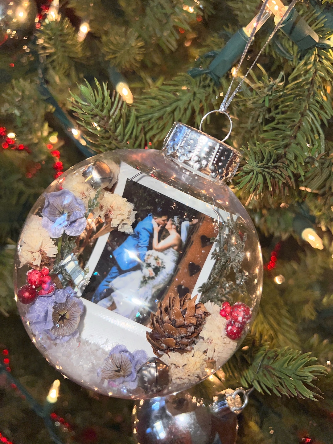 Personalized Polaroid Photo Christmas Ball Ornament - Etsy