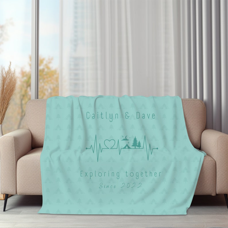 Personalized Couple Blanket 50x60 60x80 Blanket Camping RV Blanket
