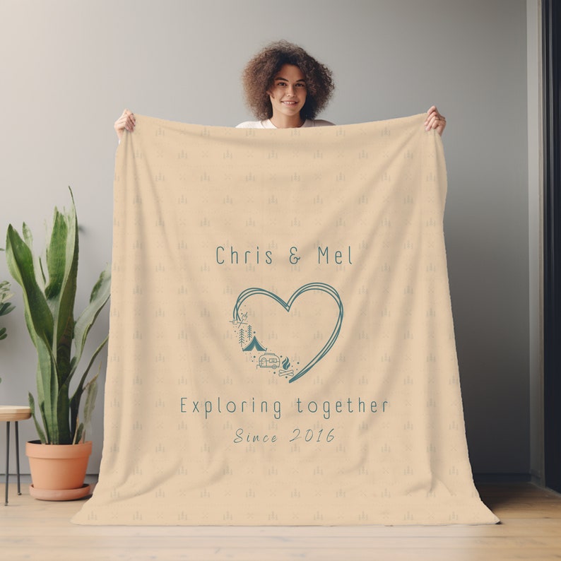 Personalized Couple Blanket 50x60 60x80 Blanket Camping RV Blanket