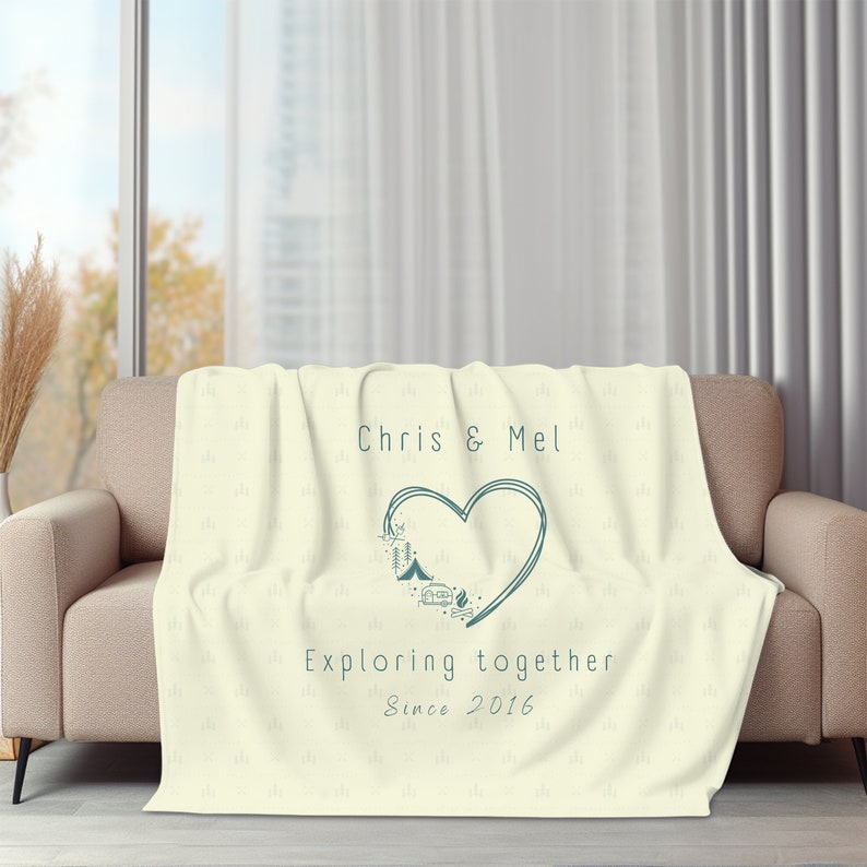 Personalized Couple Blanket 50x60 60x80 Blanket Camping RV Blanket