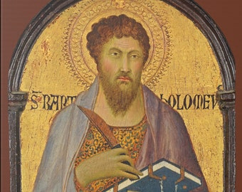 Saint Bartholomew Canvas Art Print: Medieval Christian Painting