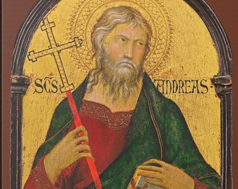 Saint Andrew Canvas Art: Simone Martini Italian Workshop Masterpiece