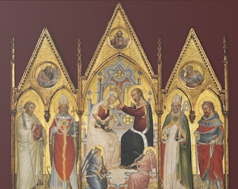 Giovanni di Tano Fei: The Coronation of the Virgin - Restored Medieval Canvas Art Print