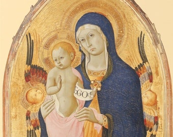 Madonna and Child Canvas Art Print: Medieval Christian Art