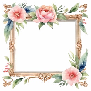 8 Elegant Digital Flower Frame Patterns Set 02 - Etsy