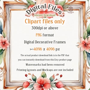 8 Elegant Digital Flower Frame Patterns Set 02 - Etsy
