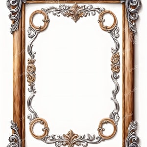 10 Elegant Digital Wooden Frame Patterns Set 02 - Etsy