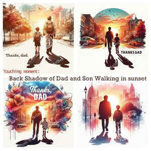 10 Clipart fête des pères / papa - moments émouvants, coucher de soleil, papa et fils