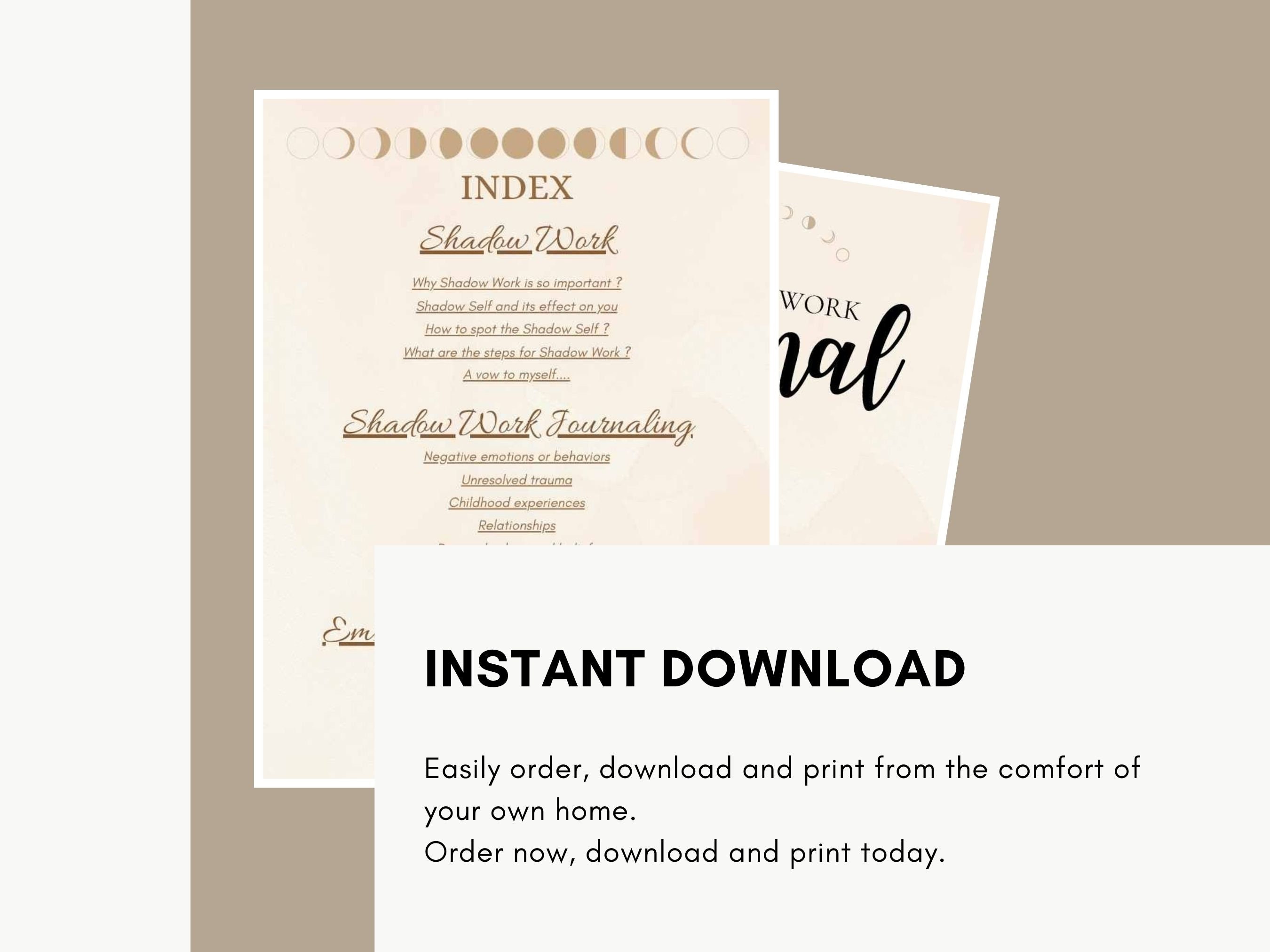 Printable Shadow Work Journal | Printable Spiritual Planner | Shadow ...