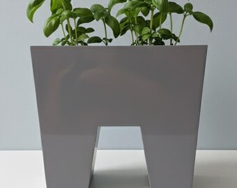 Sällsynt IKEA PS Knektö Planter 2002 — Eva Lena Sandberg Design — Skulptural Arch Grey Pot — Y2K Swedish Design Plastic Cachepot