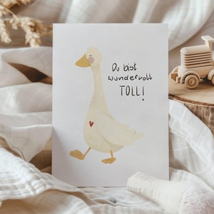 Postkarte "Gans wundervoll" A6 | Karte Gans Postkarte Kinder Postkarte Meer Postkarte Freunde Karte mit Spruch Grußkarte Geburtstagskarte
