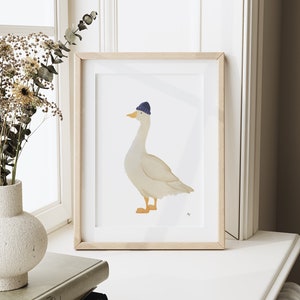 Poster Seemannsgans A4 & A3 Kinderposter Wandkunst Meer maritime Malerei Baby Geschenk Mädchen Geschenk Junge Poster Tierposter Wanddeko